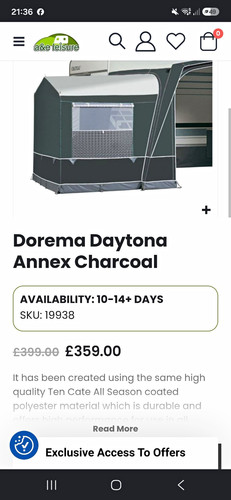 Dorema daytona awning annexe - daytona,